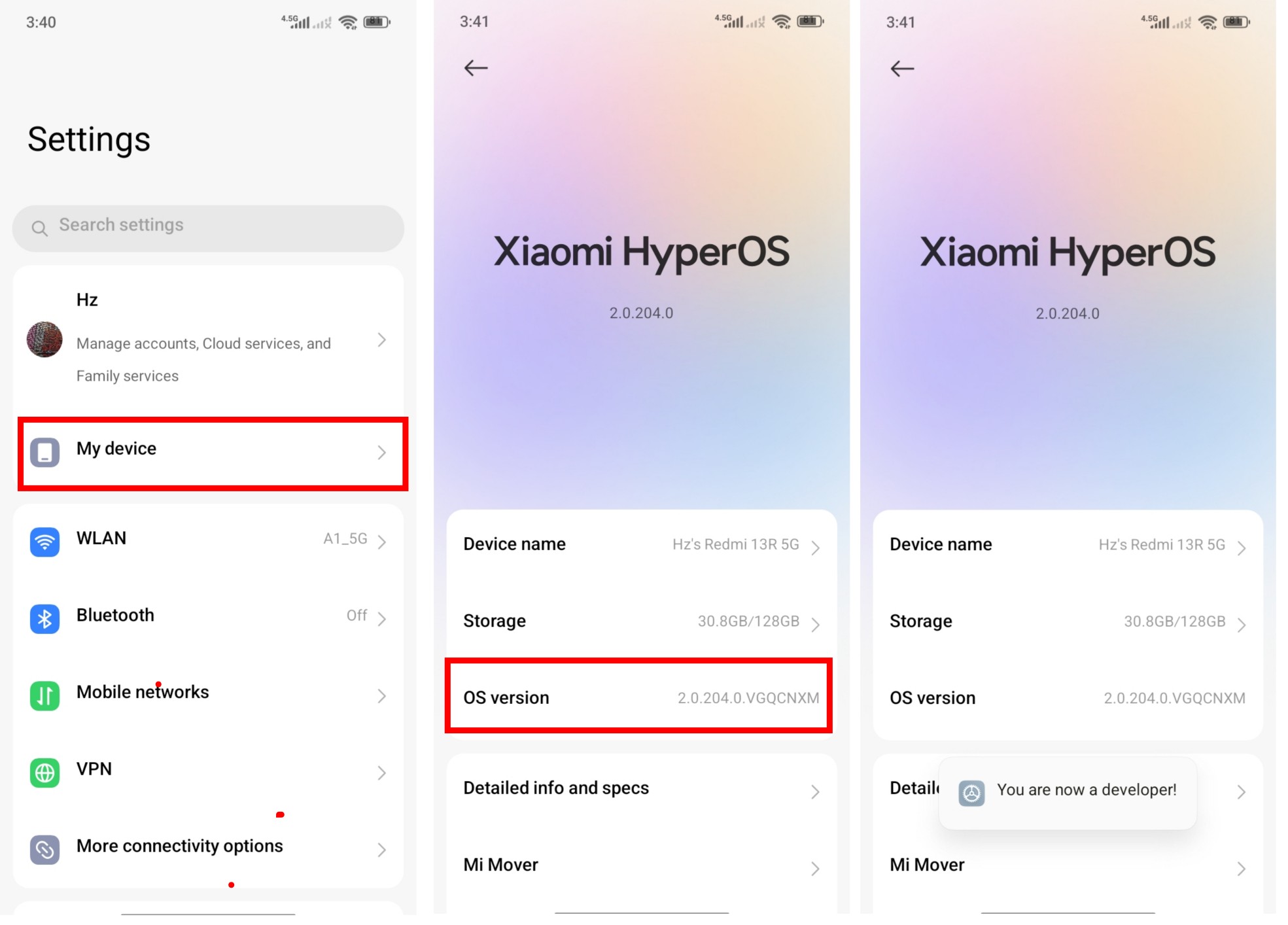 Enable Developer Options on HyperOS